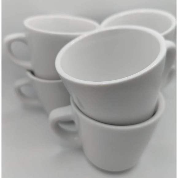 Set of 6 Porcelana Pure White Diner Coffee Tea Cups Mugs - Picture 5 of 7